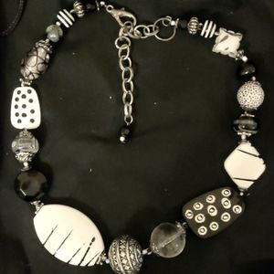 Black and white bauble necklace
